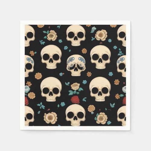 Halloween Skull Pattern Napkins