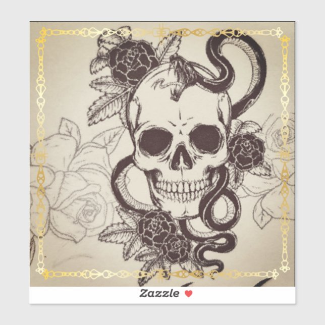 Halloween skull pattern sticker. sticker (Sheet)