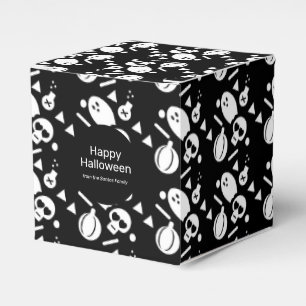 Halloween Skull Pattern Trick or Treat Candy Favor Boxes