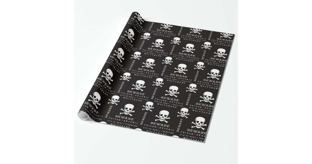 Halloween Skull pattern wrapping paper | Zazzle