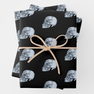 Halloween Skull Pattern Wrapping Paper Sheets