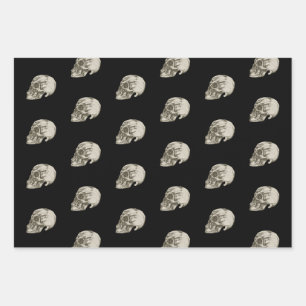Halloween Skull Pattern Wrapping Paper Sheets