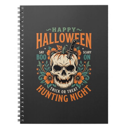 Halloween Skull Pumpkin Hunting Night Design_1 Notebook