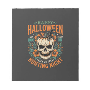 Halloween Skull Pumpkin Hunting Night Design_1 Notepad