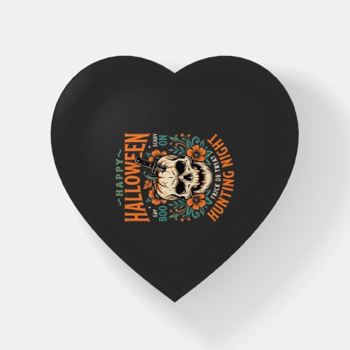 Halloween Skull Pumpkin Hunting Night Design_1 Paperweight