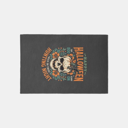 Halloween Skull Pumpkin Hunting Night Design_1 Rug