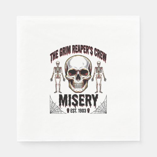 Halloween Skull Scary Creepy Vintage Story_1 Napkins