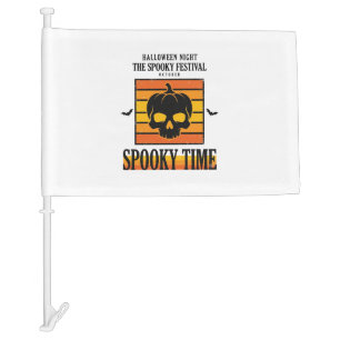 Halloween Skull Scary Funny Vintage Quote_1 Car Flag