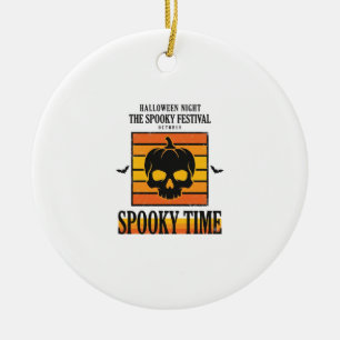 Halloween Skull Scary Funny Vintage Quote_1 Ceramic Ornament