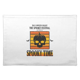 Halloween Skull Scary Funny Vintage Quote_1 Cloth Placemat