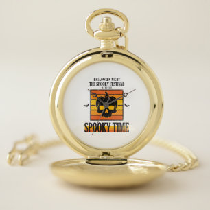 Halloween Skull Scary Funny Vintage Quote_1 Pocket Watch