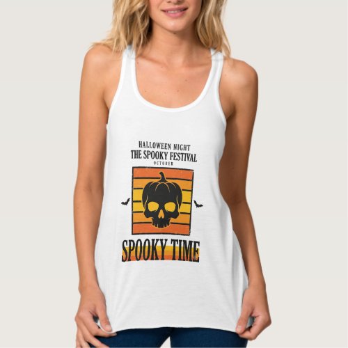 Halloween Skull Scary Funny Vintage Quote_1 Tank Top