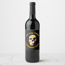 Halloween Skull Scary Party Wine or Beer Labels