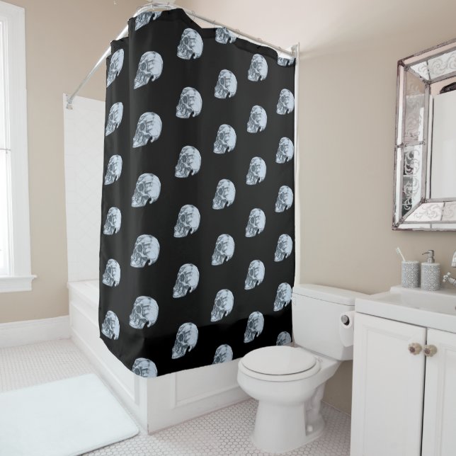 Halloween Skull Session Shower Curtain (In Situ)