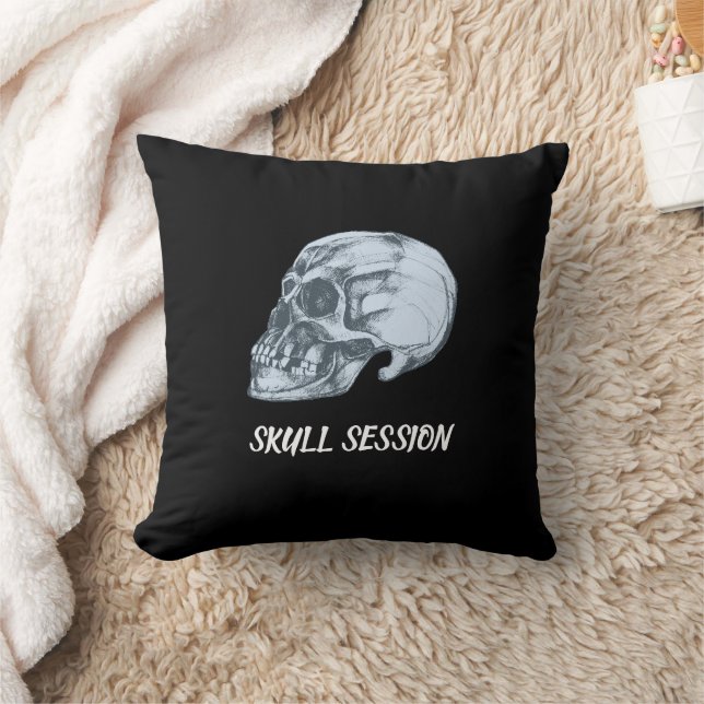 Halloween Skull Session Throw Pillow (Blanket)