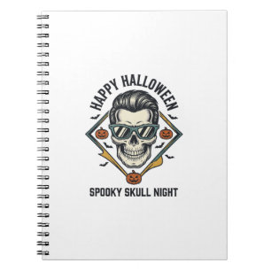 Halloween Skull Shirt Vintage Engraving Graphic_1 Notebook