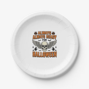 Halloween Skull Shirt Vintage Engraving Spooky Quo Paper Plates