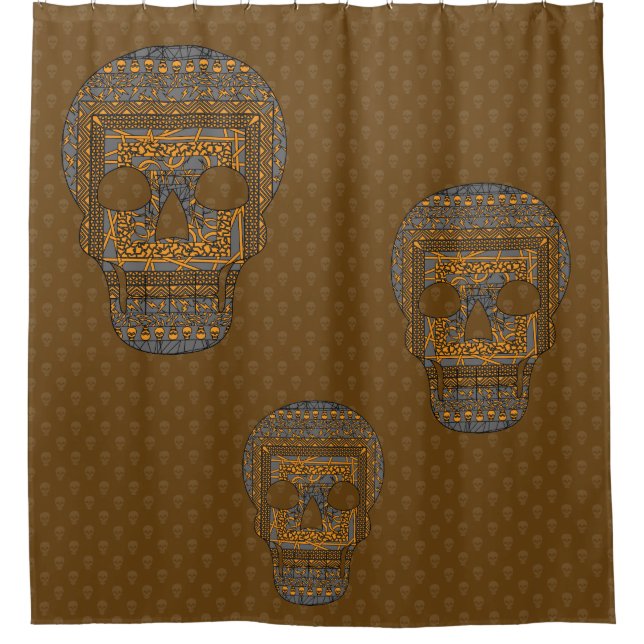 Halloween Skull Shower Curtain (Front)