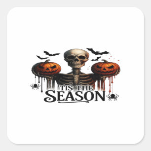 Halloween Skull Skeleton Square Sticker