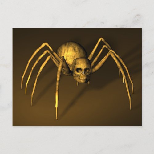 Halloween Skull Spider Postcard