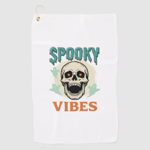 Halloween Skull Spooky Vibes Vintage Horror_1 Golf Towel