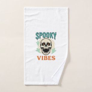 Halloween Skull Spooky Vibes Vintage Horror_1 Hand Towel