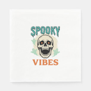 Halloween Skull Spooky Vibes Vintage Horror_1 Napkins