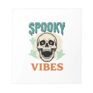 Halloween Skull Spooky Vibes Vintage Horror_1 Notepad