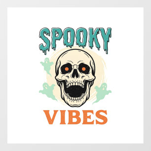 Halloween Skull Spooky Vibes Vintage Horror_1 Window Cling