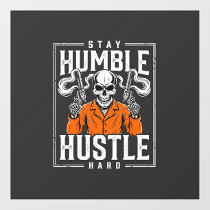 Halloween Skull Stay Humble Hustle Hard Floor Decals
