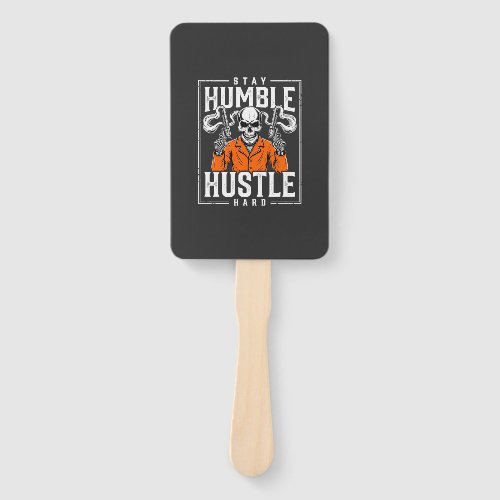 Halloween Skull Stay Humble Hustle Hard Hand Fan