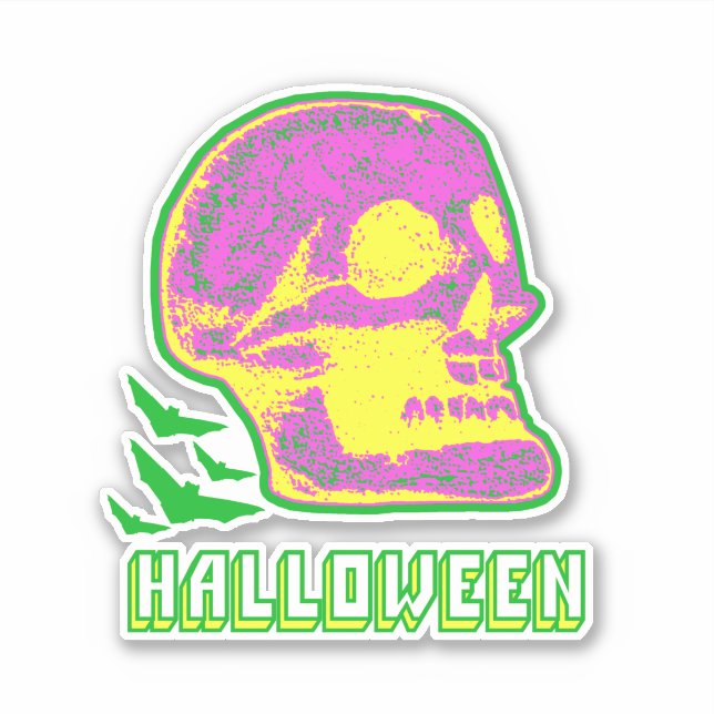 Halloween Skull  Sticker (Front)