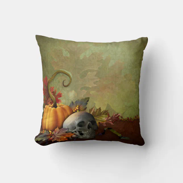 Halloween Skull Throw Pillow | Zazzle