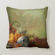 Halloween Skull Throw Pillow
