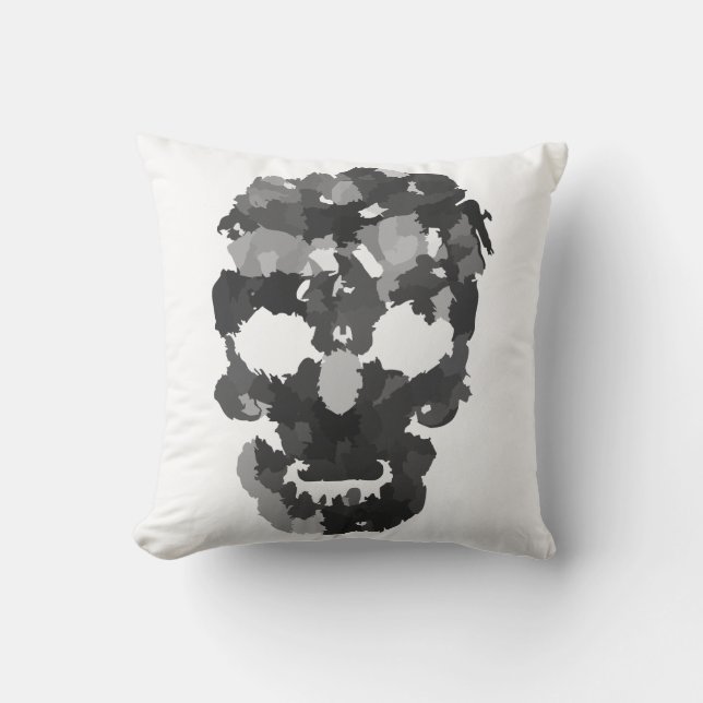 Halloween Skull Throw Pillow (Front)