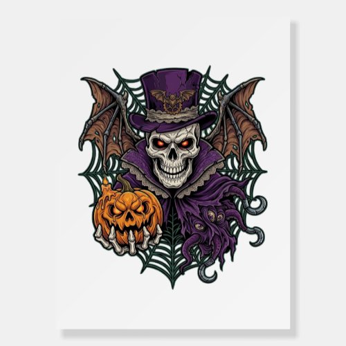 Halloween Skull Top Hat Bat Wings Pumpkin Spider W Foam Board