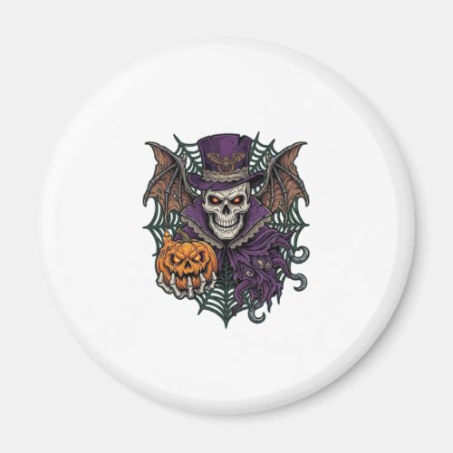 Halloween Skull Top Hat Bat Wings Pumpkin Spider W Magnet