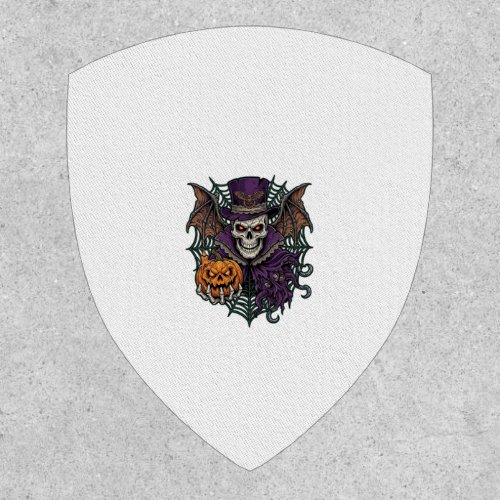 Halloween Skull Top Hat Bat Wings Pumpkin Spider W Patch