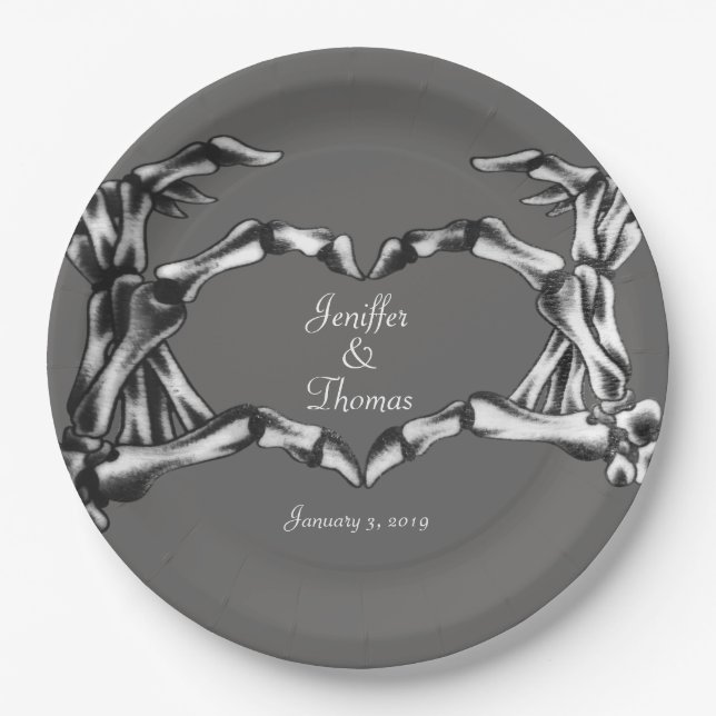 Halloween Skull Wedding Plate (Front)