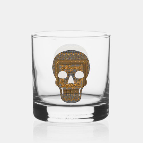 Halloween Skull Whiskey Glass