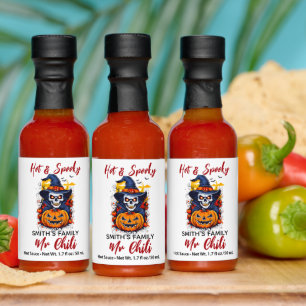 Halloween Skull Witch Pumpkin Red Hot Mr Chili Sauces