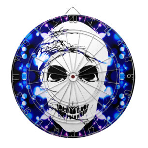 Halloween Skull with magic blue light 2 Dartboard With Darts