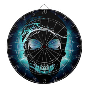 Halloween Skull with magic blue light 2 Dartboard With Darts