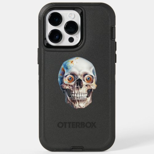 Halloween skull with round eyes OtterBox iPhone 14 pro max case