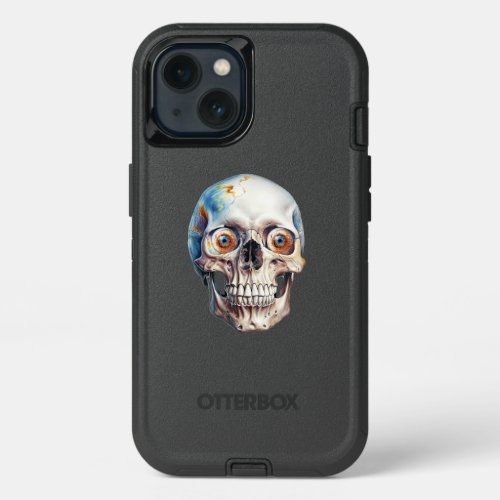 Halloween skull with round eyes iPhone 13 case