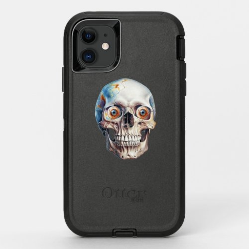 Halloween skull with round eyes OtterBox defender iPhone 11 case