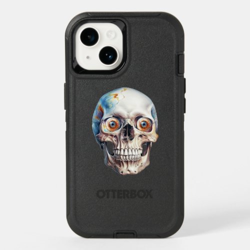 Halloween skull with round eyes OtterBox iPhone 14 case