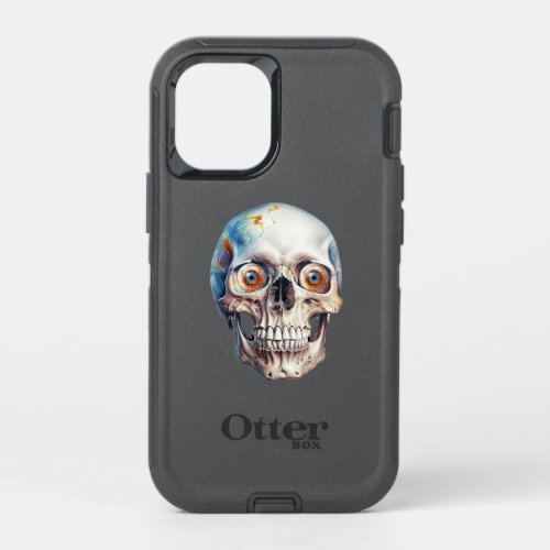 Halloween skull with round eyes OtterBox defender iPhone 12 mini case