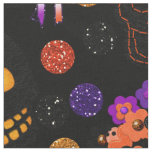 Halloween Skullies With Floral Crowns Fabric