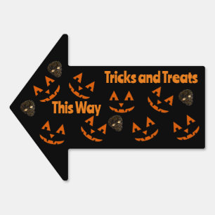 Halloween Skulls and Pumpkins Yard Sign